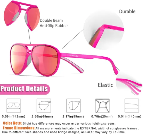 Vista 3 de Lentes de sol ligeros TAC polarizados, clásicos, vintage, retro de los años 70, marco TR-90 para mujeres y hombres, protección UV 400