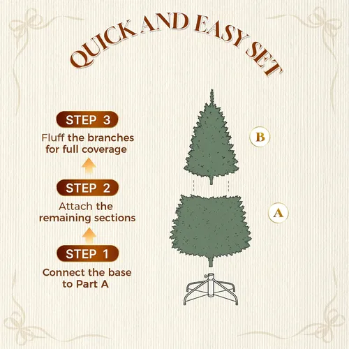 Vista 9 de HOLLO STAR Árbol de Navidad preiluminado de 4.5 pies, luces RGBW, control Árbol de Navidad artificial con 148 luces LED, 330 puntas de rama, base