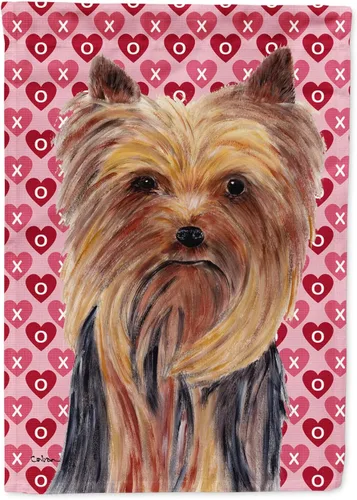 Vista 309 de Caroline's Treasures SS4484GF Bandera de jardín con diseño de bulldog inglés y corazones para el Día de San Valentín, bandera decorativa para patio