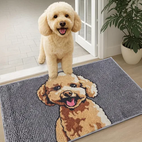 Vista 8 de Muddy Mat® - Tapete de microfibra altamente absorbente y alfombra para mascotas, antideslizante, grueso, lavable, suave de chenilla para cocina