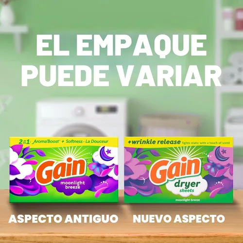 Vista 6 de Gain Hojas para secadora, aroma Moonlight Breeze, 120