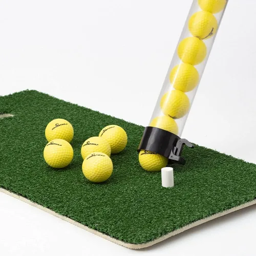 Vista 6 de ALMOSTGOLF Palo de práctica – Tubo de pelo largo con liberación de pelota, 24 pelotas de golf de práctica de vuelo limitado incluidas – Fabricado