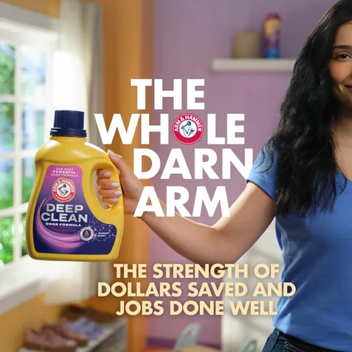 Vista 2 de ARM & HAMMER Deep Clean - Detergente líquido para ropa con fórmula de olor, aroma Radiant Burst, 75 onzas líquidas, 50 cargas