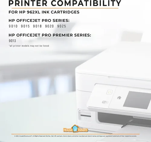 Vista 6 de Houseoftoners Cartucho de tinta remanufacturado para HP 962XL de alto rendimiento de repuesto para HP 962XL Envy (5540,5640, 5660, 7644, 7645)