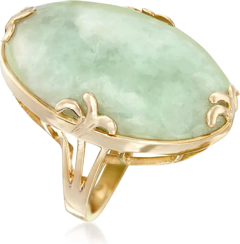 Vista 3 de Ross-Simons Jade Ring in 18kt Gold Over Sterling