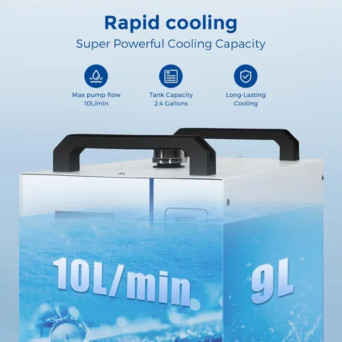 Vista 4 de Cloudray Enfriador de agua CW-3000 para grabador láser de CO2 y corte, enfriador láser, enfriador de agua industrial, con capacidad de tanque