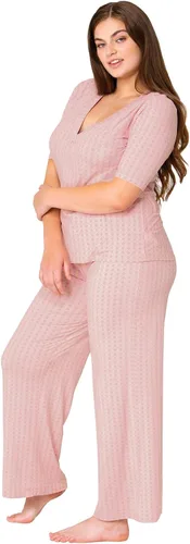 Vista 7 de PajamaGram Silky Bare Women's Sleepwear - Naturally Smooth Womens Pajamas Half Sleeve PJ Set