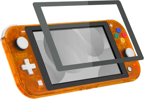 Vista 8 de eXtremeRate Carcasa de repuesto para Nintendo Switch Lite de color naranja transparente para Nintendo Switch Lite, NSL con protector de pantalla