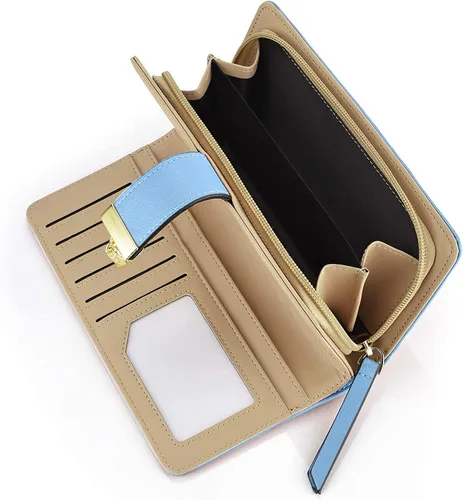 Vista 3 de PGXT Women's Long Leather Card Holder Purse Zipper Buckle Elegant Clutch Wallet 1