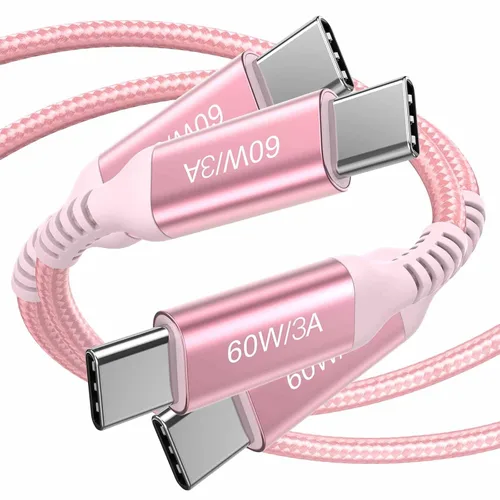 Vista 10 de Cable USB-C a USB-C de 6 pies [2 unidades], Awnuwuy 60W tipo C a tipo C cable de carga rápida para iPhone 15/15 Plus, iPad Pro 3rd, iPad Air 4th