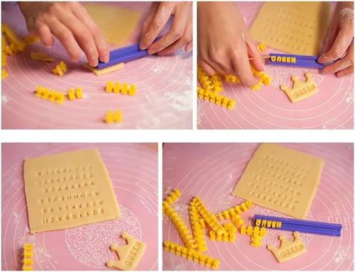 Vista 6 de Sellos de galletas, sellos del alfabeto de números para galletas de chocolate, 72 piezas, 100% libre de BPA