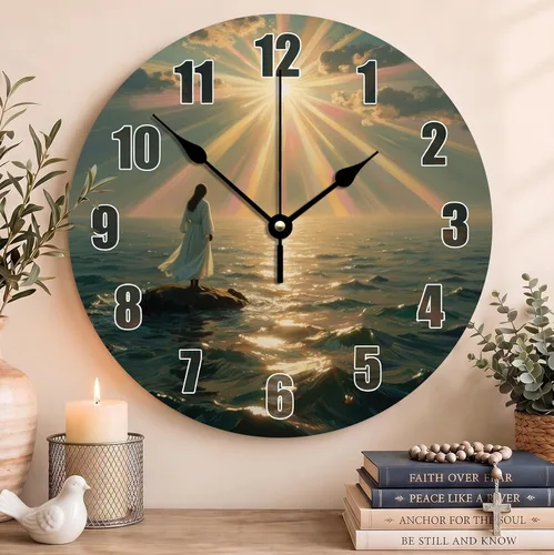 Vista 80 de Reloj con versículo bíblico con citas de Jesús, relojes de 0929Regalos Cristianos (2)