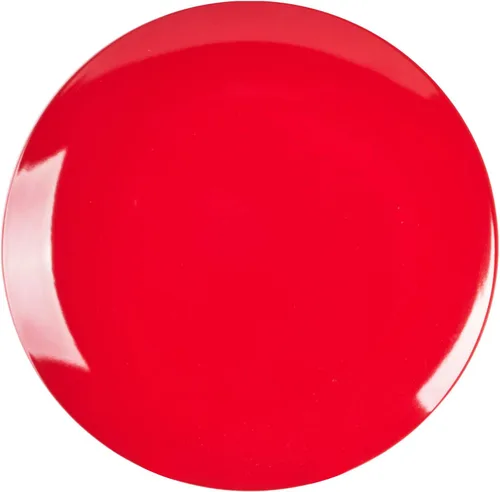 Vista 4 de Juego de 6 platos llanos en forma de cupé de gres de 10.5 pulgadas, muy rosa