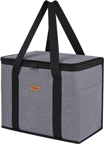 Vista 17 de Paquete de 2 bolsas aisladas reutilizables para comestibles, bolsas enfriadoras plegables para comestibles, bolsa aislante grande de alta Adorable