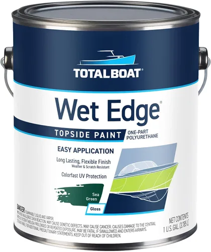 Vista 28 de TotalBoat Wet Edge Topside - Pintura marina con recubrimiento de poliuretano premium para barcos, vehículos recreativos, molduras exteriores, fibra