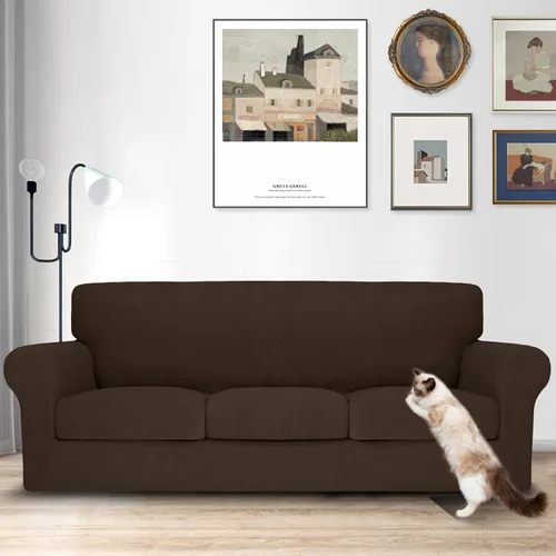 Vista 98 de MAXIJIN 2 piezas de fundas para silla con brazos, funda para silla de sofá para sala de estar, funda elástica para perros para una silla con 1 cojín