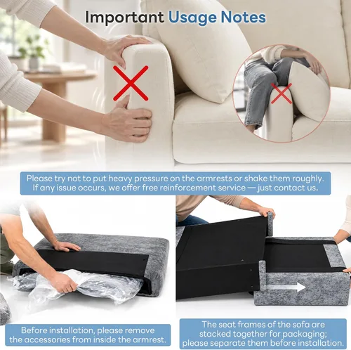 Vista 9 de Iroomy Sofá modular modular para sala de estar, asiento con cojín de resorte, moderno sofá convertible en nube con otomana, gris