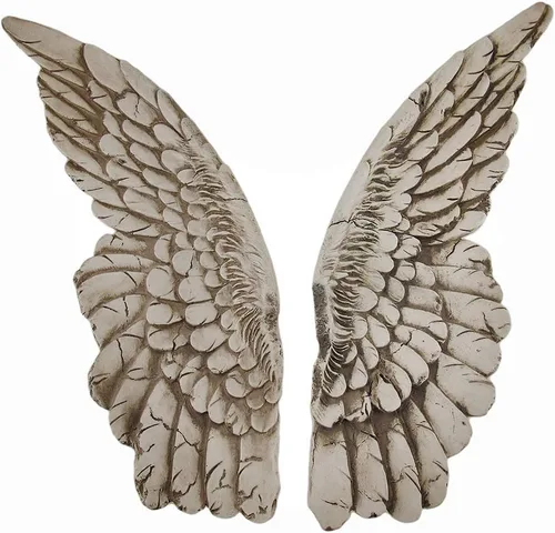 Vista 10 de Zeckos Escultura de pared de alas de ángel, metal de cobre de 34 pulgadas de ancho