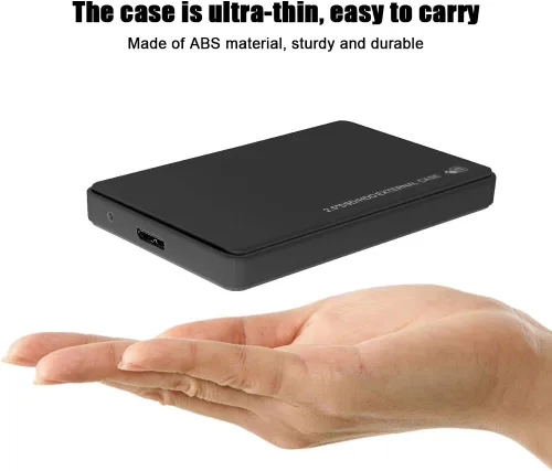 Vista 8 de Disco duro móvil, caja de disco duro, material ABS Interfaz USB 3.0 de alta velocidad para WINDOWS7/XP/Vista discos duros de 2.5 pulgadas (negro)