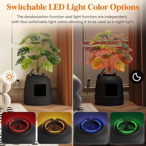 Vista 6 de Lifewit Caja de arena para gatos con sistema eléctrico de control de olores Negro