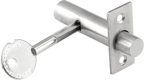Vista 4 de Cerradura de mortaja de acero inoxidable con llave y tornillo para puerta de 3.14 pulgadas de longitud