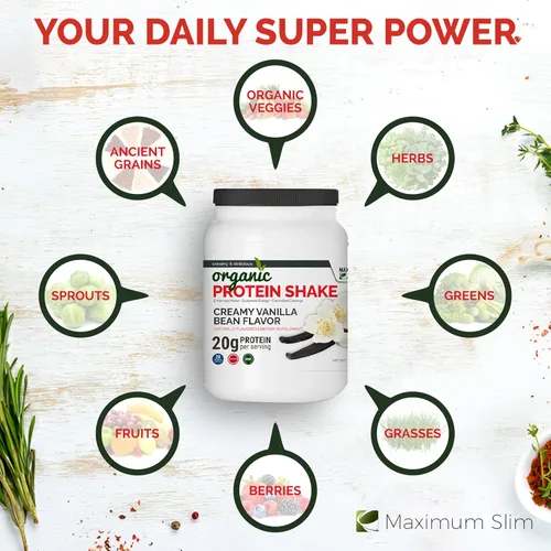 Vista 7 de Maximum Slim Batido de proteínas orgánico - Sabor cremoso de vainilla
