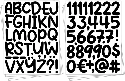 Vista 14 de 840 calcomanías de letras de 16 hojas, calcomanías grandes de letras del alfabeto y números de 2 pulgadas, calcomanías de vinilo autoadhesivas
