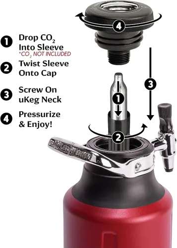 Vista 2 de GrowlerWerks uKeg Go Dispensador de Cerveza Carbonatada Growler Regalo y Dispensador de Bebidas Artesanales para Cerveza, Refrescos, Sidra, Kombucha