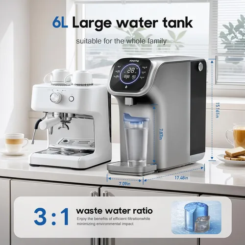 Vista 8 de Sistema de ósmosis inversa de mostrador para el hogar, filtro de agua RO de 6 etapas con remineralización y UV, purificador de agua portátil sin