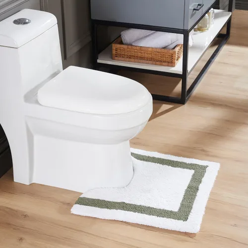 Vista 96 de Better Trends - Alfombra de baño 100% algodón reversible, altamente absorbente y lavable a máquina, suave, tapete de ducha para piso de baño