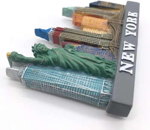 Vista 4 de Imán de nevera de Nueva York, Estados Unidos, resina 3D, hecho a mano, artesanía, turista, viaje, ciudad, recuerdo, colección, etiqueta, nevera