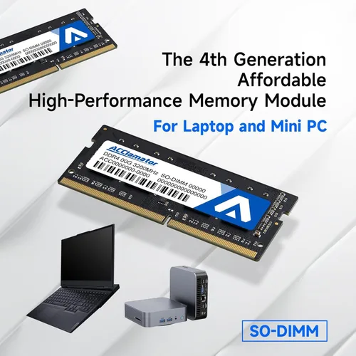 Vista 5 de Acclamator DDR4 RAM 16GB Kit (2x8GB) 3200MHz PC4-25600 CL22 1.2V Unbuffered Non-ECC SODIMM 260-Pin Laptop PC Computadora Módulo de memoria RAM
