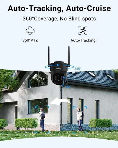 Vista 5 de AOV Cámaras de seguridad inalámbricas para exteriores con panel solar de 6 W, cámaras de grabación continua 24/7 para seguridad del hogar, WiFi 6