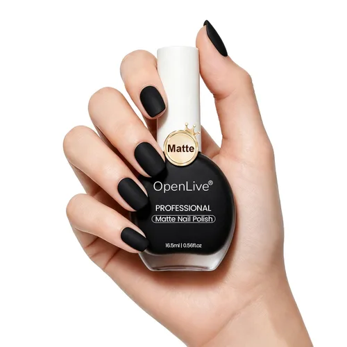 Vista 19 de OpenLive 16.5ml Esmalte de uñas negro de gran volumen de secado rápido, esmalte de uñas de color de secado rápido y larga duración para arte de uñas
