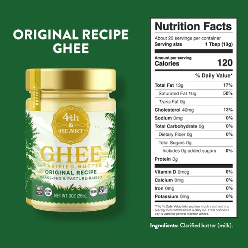 Vista 2 de 4th & Heart Ghee original alimentado con pasto, mantequilla clarificada, 9
