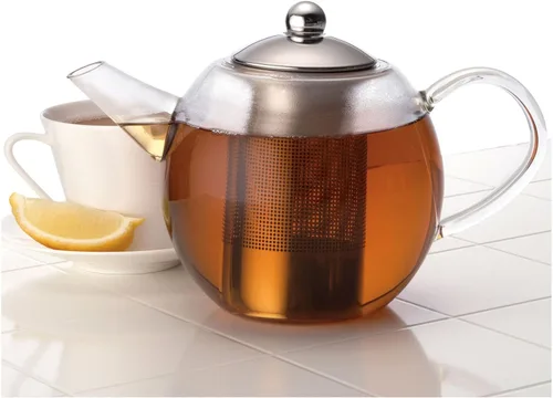 Vista 3 de BonJour Tetera de vidrio de té con infusor de acero inoxidable, 23.7 onzas, transparente
