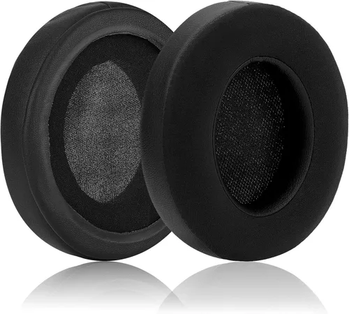 Vista 6 de Almohadillas de repuesto para orejas con cuero proteico y espuma viscoelástica para auriculares Razer Nari, Ultimate, Essential, Kraken Kitty Negro