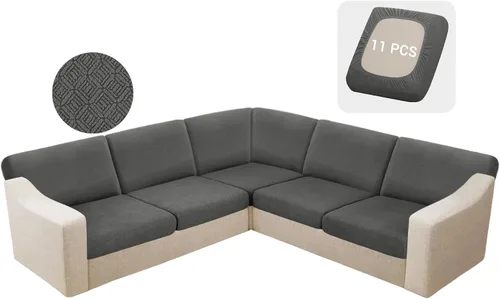 Vista 27 de HDCAXKJ - Fundas impermeables para cojín de sofá modular, fundas elásticas para cojín de sofá de esquina, fundas protectoras de muebles de jacquard