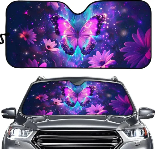 Vista 42 de SEANATIVE Parasol divertido para parabrisas de automóvil, protección contra rayos UV, protector de ventana delantera, diseño de ojos enojados