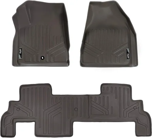 Vista 9 de SMARTLINER Juego de revestimientos de 2 filas y carga detrás de la segunda fila, color tostado, compatible con Buick Enclave 2009-2017/Chevrolet