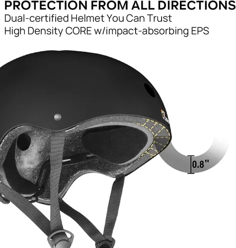Vista 2 de Casco para Monopatín JBM - Casco Ligero, Ajustable y Ventilado para Patinete, Patines, Patinaje en Línea