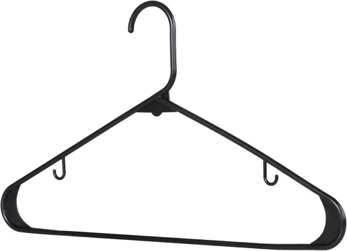 Vista 9 de ZENY - Perchas de plástico con ganchos (100 unidades) - Perchas para faldas - Percha duradera y que ahorra espacio - Perchas para abrigos, faldas