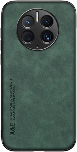 Vista 7 de Kepuch Funda compatible con Huawei Mate 50 Pro - Soporte magnético de grano de litchi Cubierta de placa de metal incorporada - Negro Negro