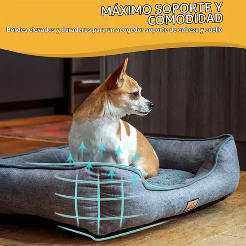Vista 2 de CANINE CANYON Cama pequeña para perros de 26 pulgadas, sofá lavable de felpa para perros y gatos pequeños, cama rectangular suave para cachorros