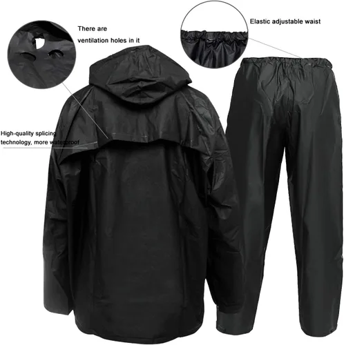 Vista 4 de Rain Suits for Men Ultra-Lite Waterproof Protective Rain coats Rain Gear Workwear Fits Men Women