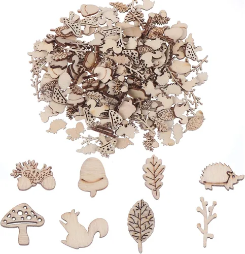 Vista 9 de 300 adornos de madera, con forma de mariposa y flores, recortes de madera, álbumes de recortes, manualidades, manualidades, grafiti, decoración