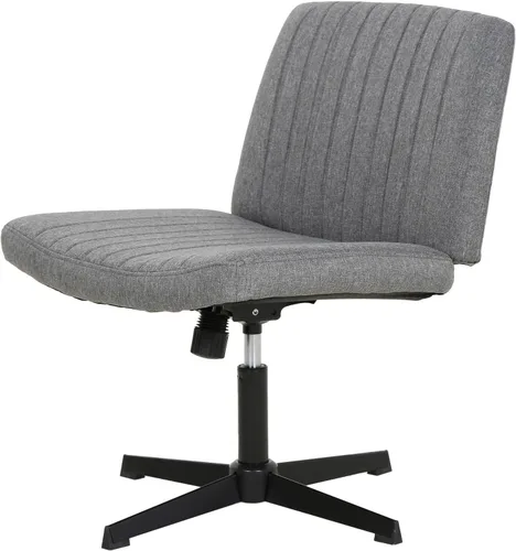 Vista 8 de [Usado] BestOffice Silla cruzada cómoda, sin brazos, con patas cruzadas, silla de escritorio sin ruedas, silla de escritorio amplia ajustable Beige