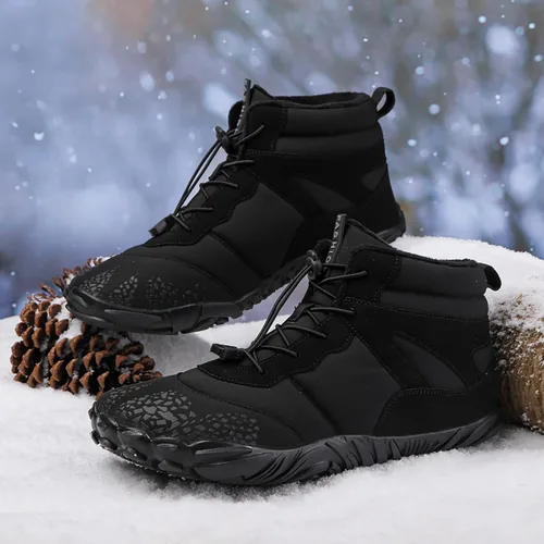 Vista 2 de Dinint Zapatos descalzos para hombres y mujeres, puntera ancha, para invierno, minimalista, para senderos, acolchados, cálidos, casuales