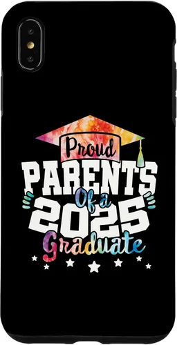 Vista 7 de iPhone 15 Parents of a 2025 Graduate Tie Dye Class Senior Graduation Case