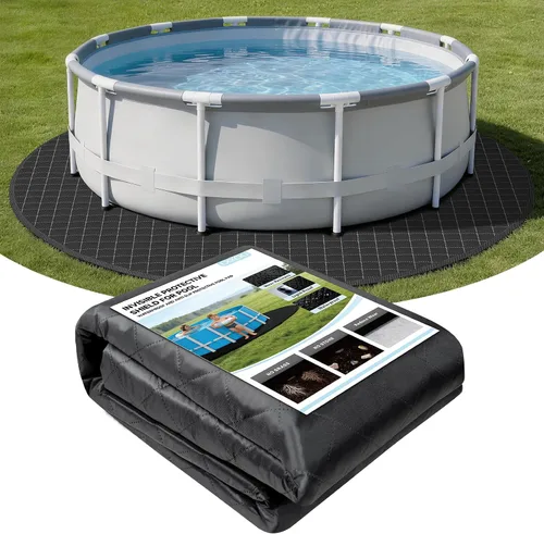 Vista 11 de LXKCKJ Cubierta de Piscina Redonda de 6 Pies, Cubiertas Solares para Piscinas Sobre el Suelo, Cubiertas de Piscina de Tanque de Almacenamiento Negro